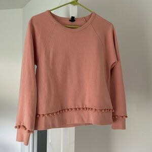 J Crew Pom Pom Sweatshirt, Pink, Size XS